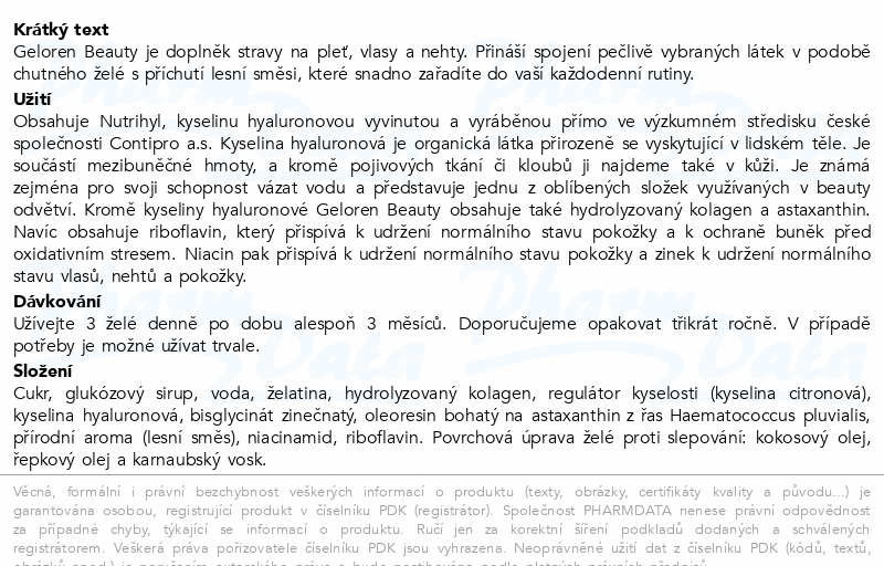 Geloren Beauty příchuť lesní směs 90 želé