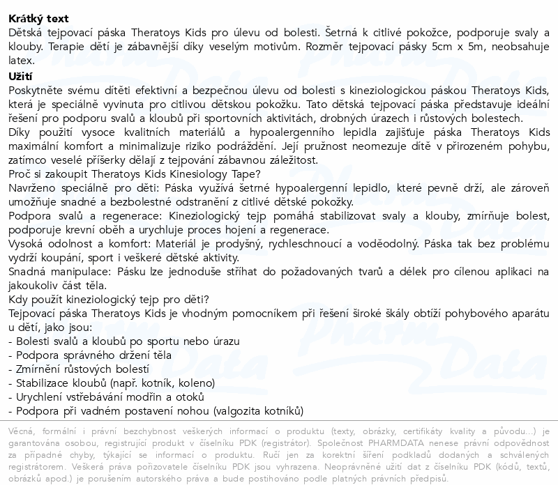 Theratoys Kinesiology tape pro děti žlutý 5x500cm