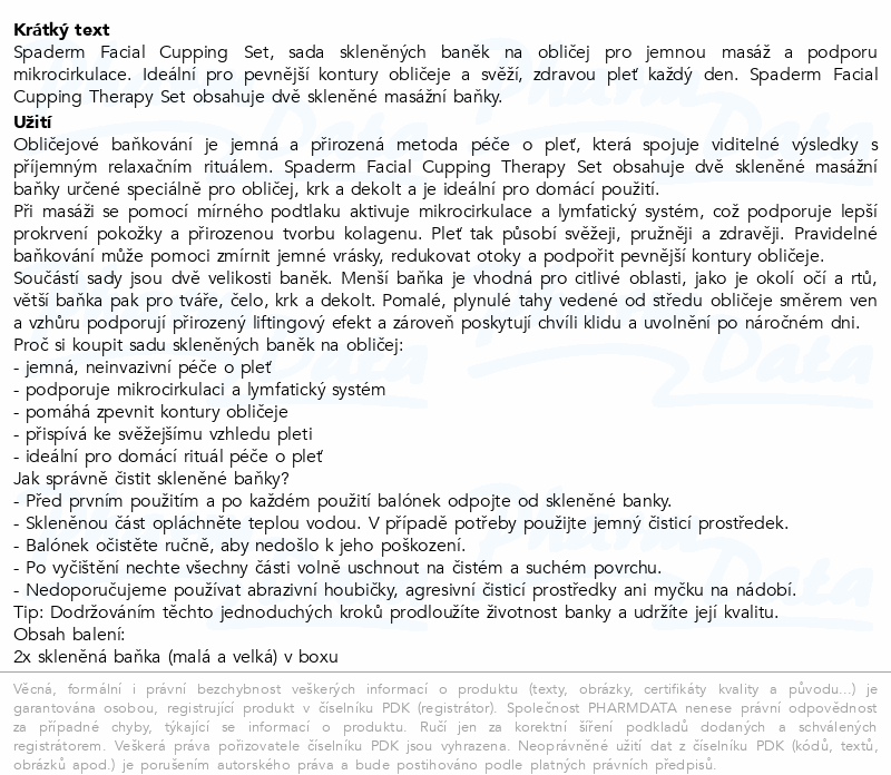 Spaderm sada pro obličejové baňkování