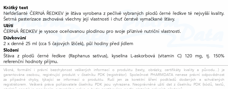 NefdeSanté Černá ředkev 500ml