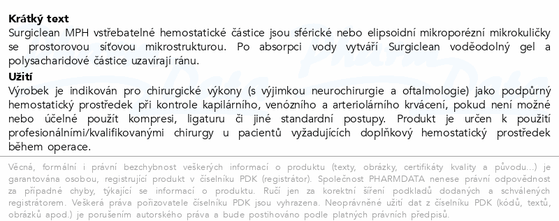Surgiclean MPH hemostatický prášek 5g