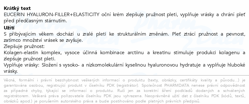 Eucerin Hyal-Fill+Elasticity oční krém15ml new