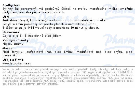 MATERNITEA Byl.čaj pro koj.matky 20x1.5g Fytopharm