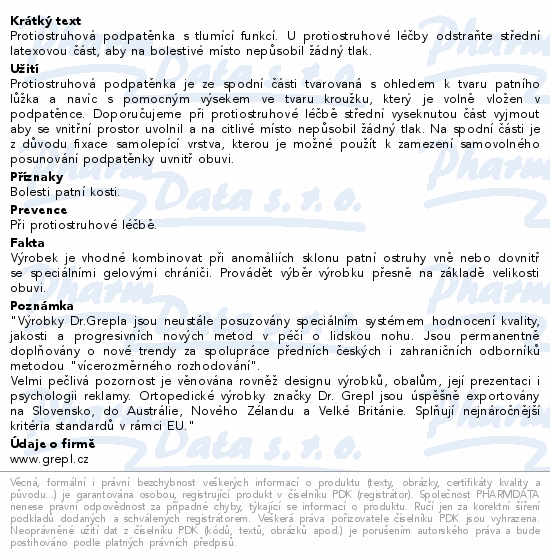 DR.GREPL Podpatěnka na ostruhu vel.38-41