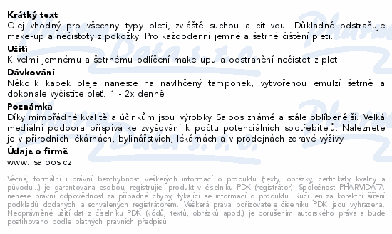 Saloos Hydrofilní odlič.olej Růžové dřevo 50ml