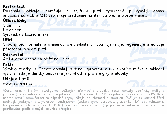 LA CHEVRE Výživný denní krém s Q10 a vit.E 50g