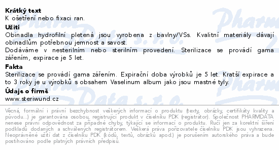 Obin.hydrofil.pletené ster.10cmx5m Steriwund