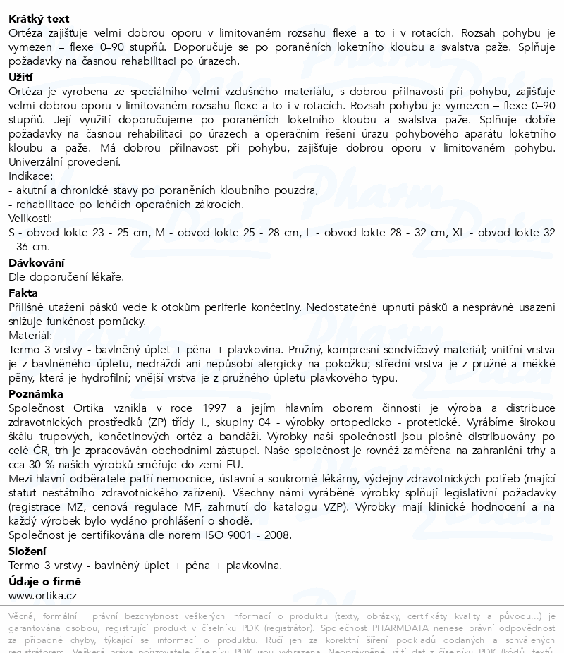 Ortéza loketního kloubu s limit.rozs.poh.OR 4B L