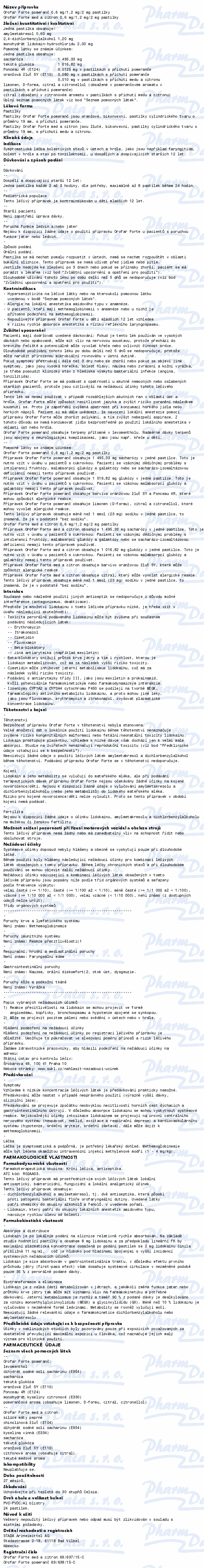 Orofar Forte med a citron 0.6 mg/1.2mg/2mg pas.24