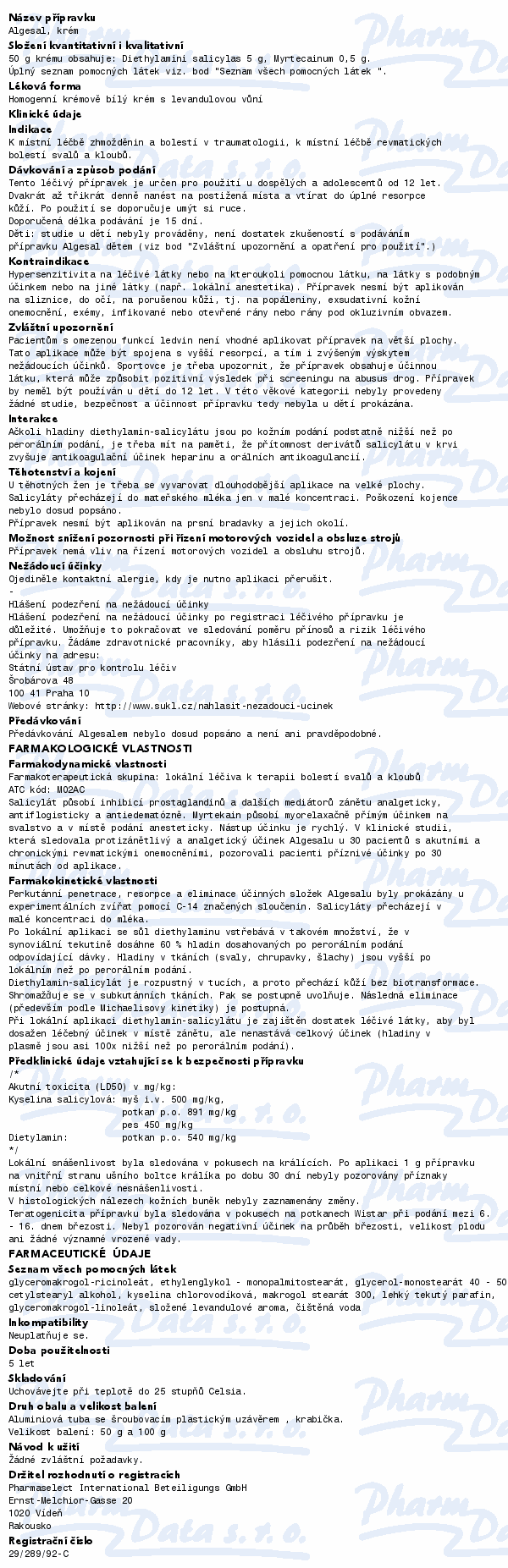 Algesal 100mg/g+10mg/g crm.100g